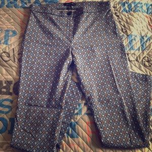 Fun blue and orange patterned pants